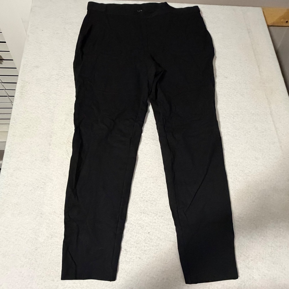 Talbots Soho Ankle Pant Womens 14W Black Stretch Pull On Slim Leg Plus Size